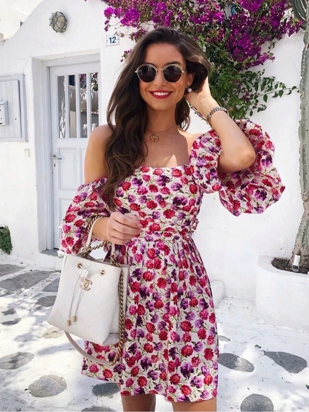 Zara Floral Puff Sleeve Dress w/hidden pockets | Romantic Cottage-core Medium